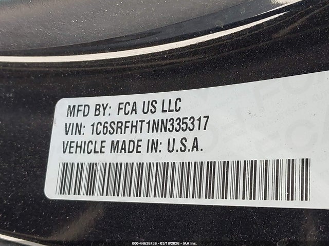 Auction sale of the 2022 Ram 1500, vin: 1C6SRFHT1NN335317, lot number: 44638736