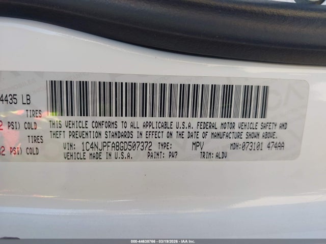 1C4NJPFA8GD507372 Jeep Patriot High Altitude Edition
