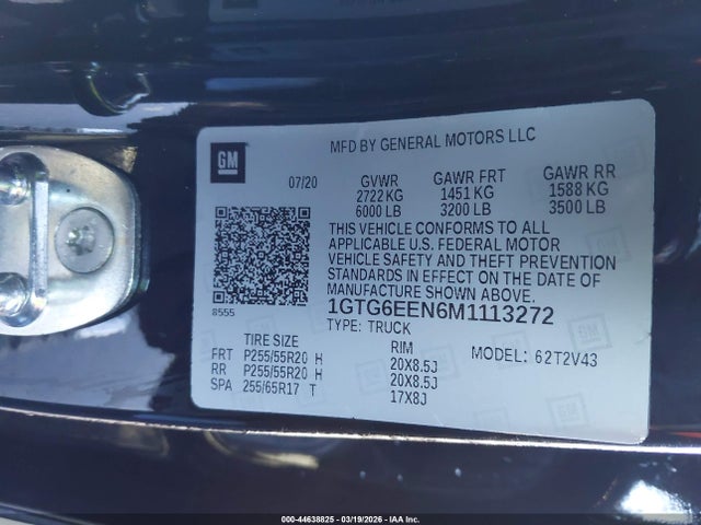Aukcja sprzedaży 2021 Gmc Canyon 4wd  Long Box Denali, vin: 1GTG6EEN6M1113272, numer aukcji: 44638825