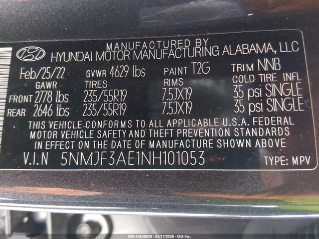 2022 HYUNDAI TUCSON 5NMJF3AE1NH101053 Photo 8