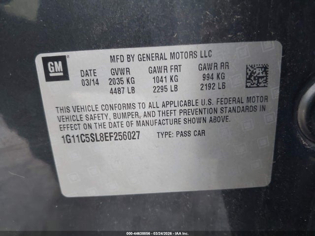 Chevrolet MALIBU 1LT 2014 1G11C5SL8EF256027 Image 9
