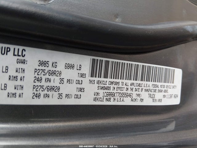 44638997 :رقم المزاد ، 1C6RR6KT7DS556461 vin ، 2013 Ram 1500 Express مزاد بيع