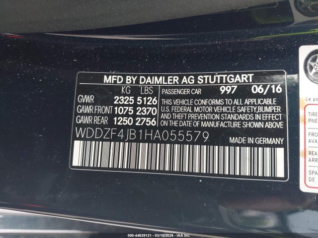 Продажа на аукционе авто 2017 Mercedes-benz E 300, vin: WDDZF4JB1HA055579, номер лота: 44639121
