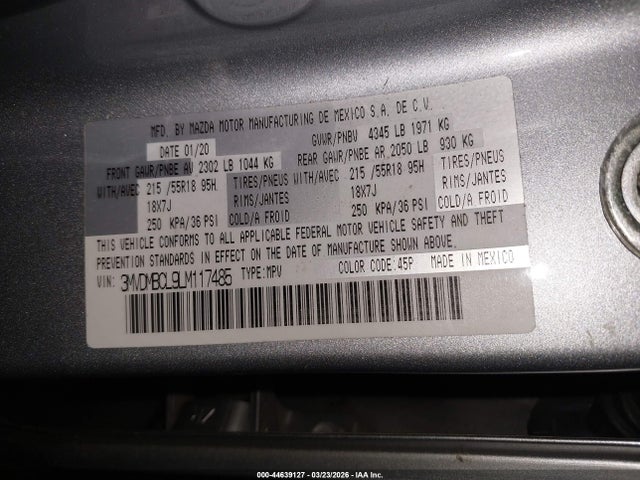 Aukcja sprzedaży 2020 Mazda Cx-30 Select Package, vin: 3MVDMBCL9LM117485, numer aukcji: 44639127