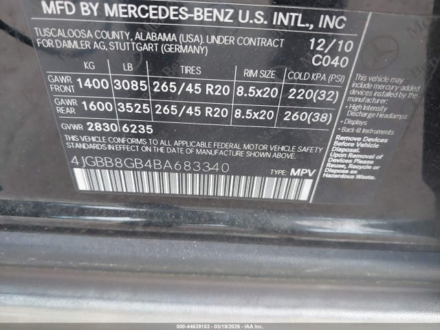 2011 MERCEDES-BENZ ML 350 4JGBB8GB4BA683340 Photo 8