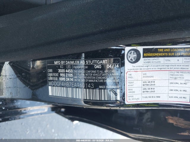 Aukcja sprzedaży 2014 Mercedes-benz C 250 Sport, vin: WDDGF4HB7EA960143, numer aukcji: 44639185