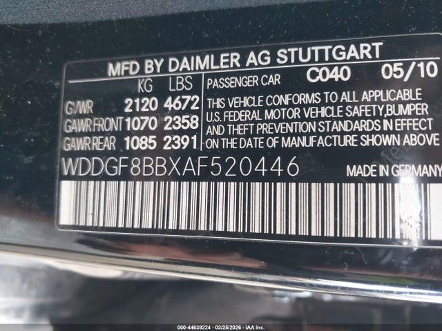 Продаж на аукціоні авто 2010 Mercedes-benz C 300 Luxury 4matic, vin: WDDGF8BBXAF520446, номер лоту: 44639224