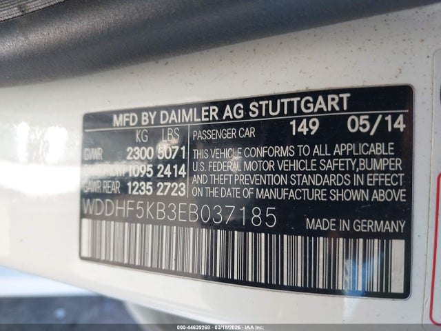 Продажа на аукционе авто 2014 Mercedes-benz E 350, vin: WDDHF5KB3EB037185, номер лота: 44639268
