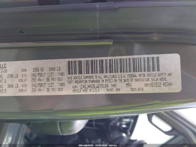 2020 JEEP WRANGLER 1C4GJXAG9LW276100 Photo 8