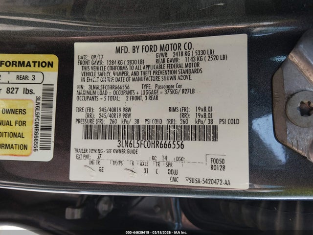 Lincoln Mkz Reserve 2017 3LN6L5FC0HR666556 Image 9