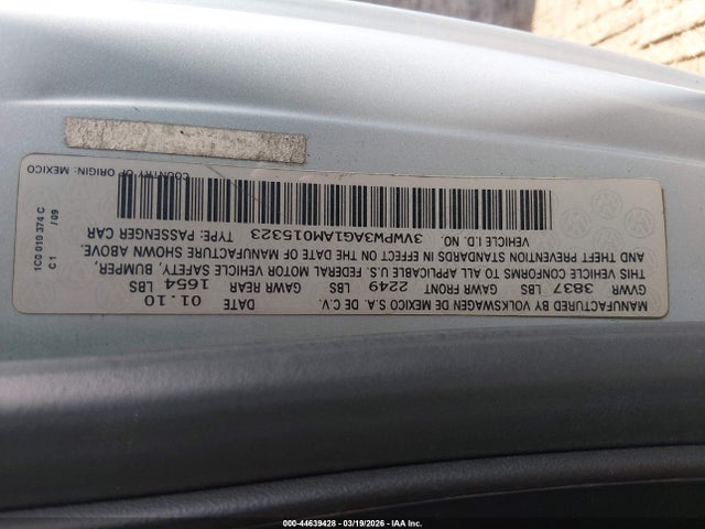 Продажа на аукционе авто 2010 Volkswagen New Beetle 2.5l Final Edition, vin: 3VWPW3AG1AM015323, номер лота: 44639428