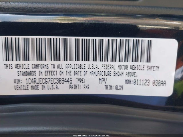 1C4RJECG7EC389445 Jeep Grand Cherokee Overland