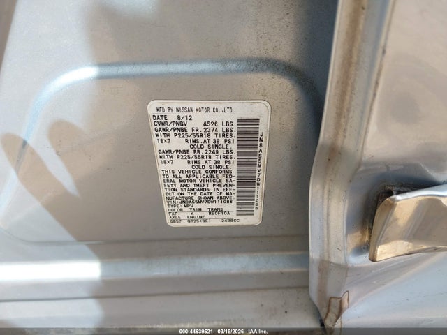 Продажа на аукционе авто 2013 Nissan Rogue Sv W/sl Pkg, vin: JN8AS5MV7DW111086, номер лота: 44639521