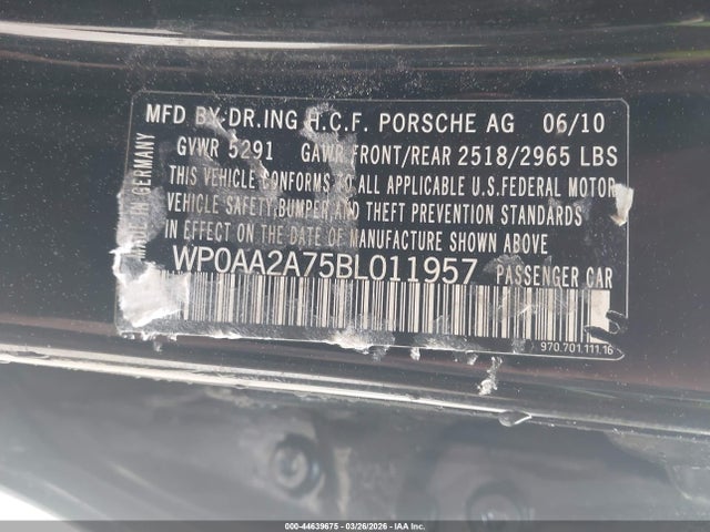 2011 PORSCHE PANAMERA WP0AA2A75BL011957 Photo 8