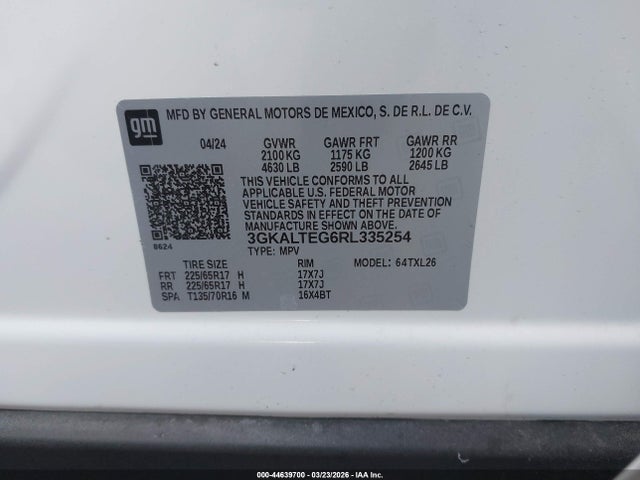 3GKALTEG6RL335254 GMC Terrain Awd Sle
