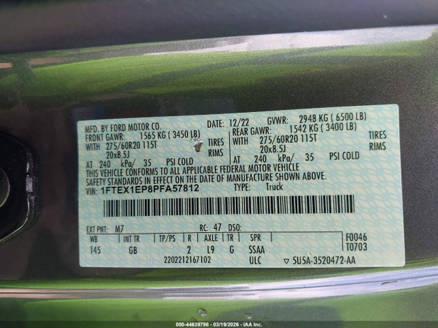 2023 FORD F-150 1FTEX1EP8PFA57812 Photo 8