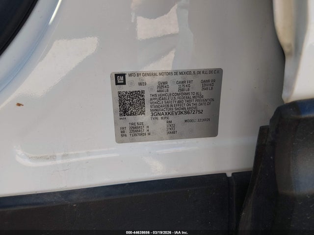 3GNAXKEV3KS672752 Chevrolet EQUINOX LT