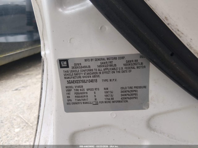 Aukcja sprzedaży 2008 Buick Enclave Cxl, vin: 5GAEV23768J104818, numer aukcji: 44639892