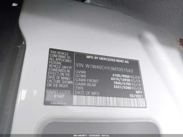 2021 MERCEDES-BENZ SPRINTER 2500 W1W40CHY3MT051563 Photo 8