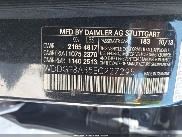 44639919 :رقم المزاد ، WDDGF8AB5EG227295 vin ، 2014 Mercedes-benz C 300 Luxury 4matic مزاد بيع