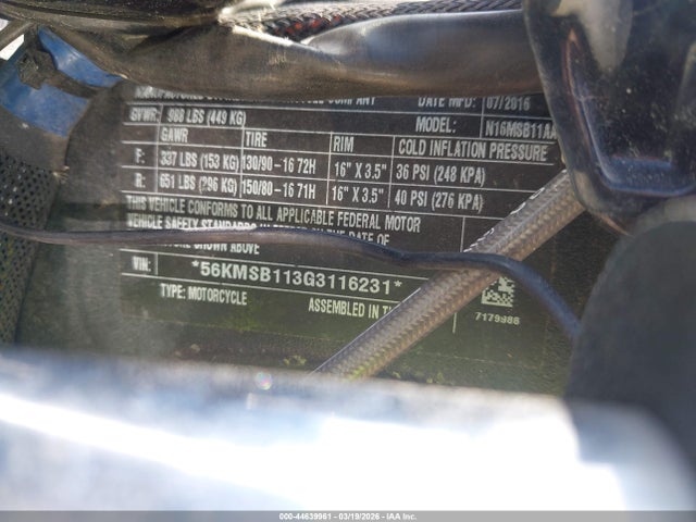 2016 INDIAN MOTORCYCLE CO. SCOUT 56KMSB113G3116231 Photo 9