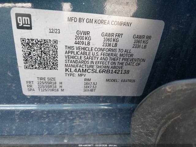 Aukcja sprzedaży 2024 Buick Encore Gx Preferred Awd, vin: KL4AMCSL6RB142138, numer aukcji: 44639971