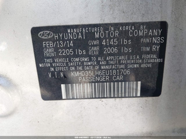 KMHD35LH6EU181706 Hyundai ELANTRA GT
