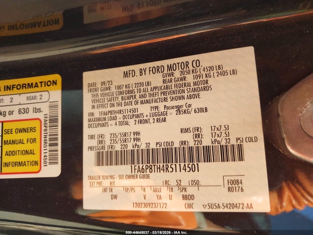 2024 FORD MUSTANG 1FA6P8TH4R5114501 Photo 8