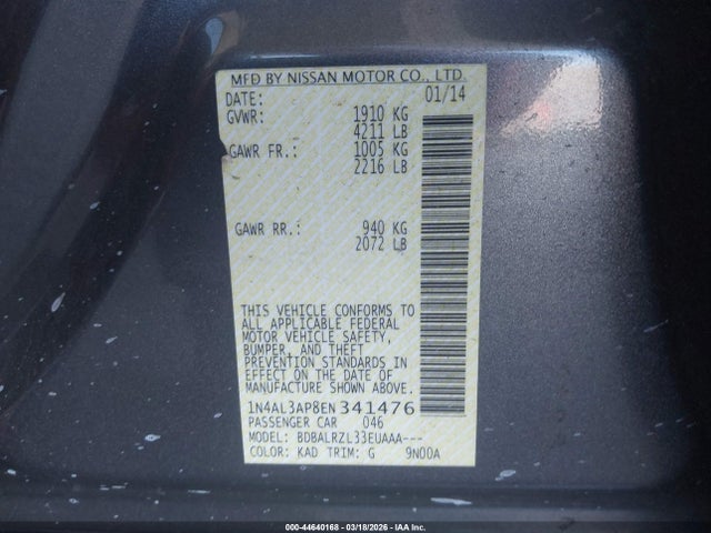 1N4AL3AP8EN341476 Nissan Altima 2.5 S