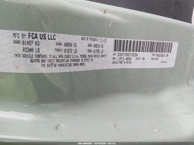 2016 FIAT 500 3C3CFFCR2GT165350 Photo 8