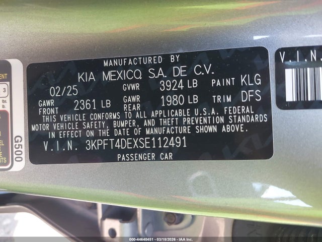 2025 KIA K4 3KPFT4DEXSE112491 Photo 8
