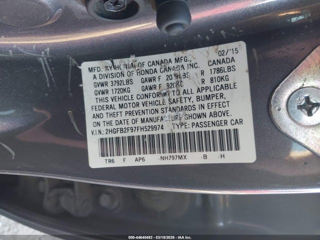 Honda Civic Ex-l 2015 2HGFB2F97FH529974 Image 9