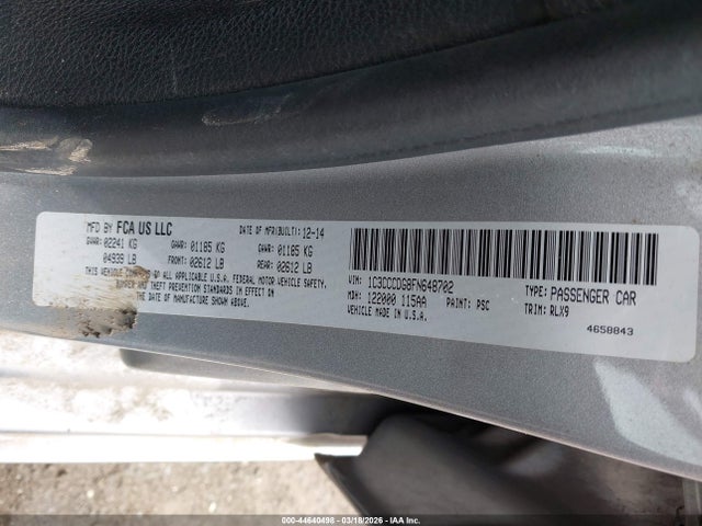 Aukcja sprzedaży 2015 Chrysler 200 S, vin: 1C3CCCDG8FN648702, numer aukcji: 44640498