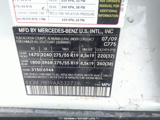 Aukcja sprzedaży 2010 Mercedes-benz Gl 450 4matic, vin: 4JGBF7BB9AA532739, numer aukcji: 44640518