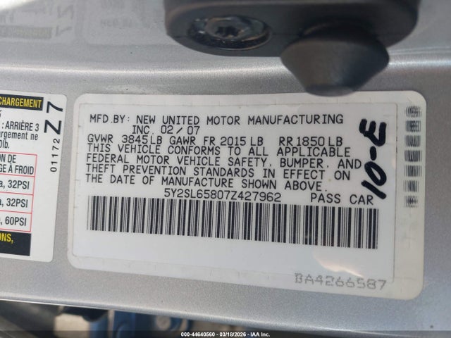 2007 PONTIAC VIBE 5Y2SL65807Z427962 Photo 8
