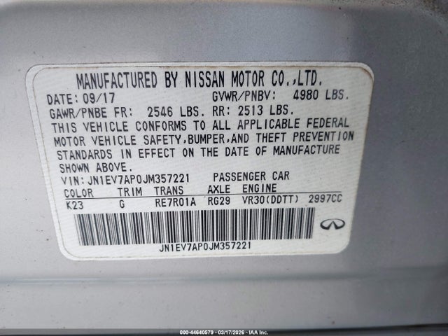 2018 INFINITI Q50 JN1EV7AP0JM357221 Photo 8