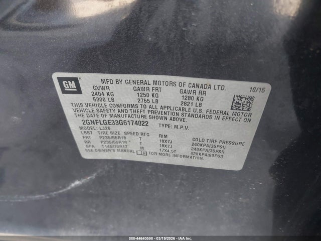 Chevrolet Equinox Ltz 2016 2GNFLGE33G6174022 Image 9