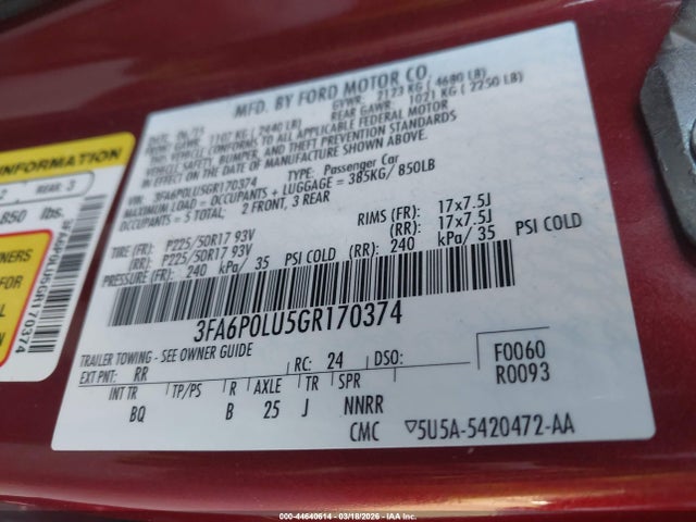 Ford Fusion Hybrid Se 2016 3FA6P0LU5GR170374 Image 9
