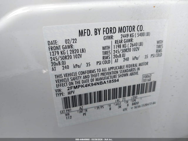 2022 FORD EDGE 2FMPK4K94NBA18594 Photo 8