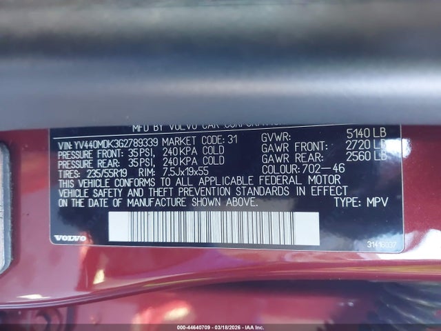 2016 VOLVO XC60 YV440MDK3G2789339 Photo 8