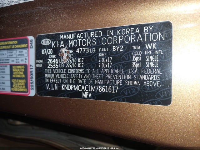 2021 KIA SPORTAGE KNDPMCAC1M7861617 Photo 8