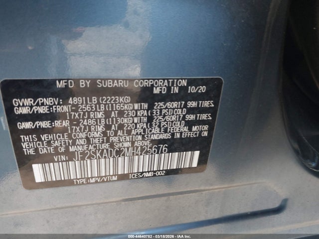 2021 SUBARU FORESTER JF2SKADC2MH425676 Photo 8