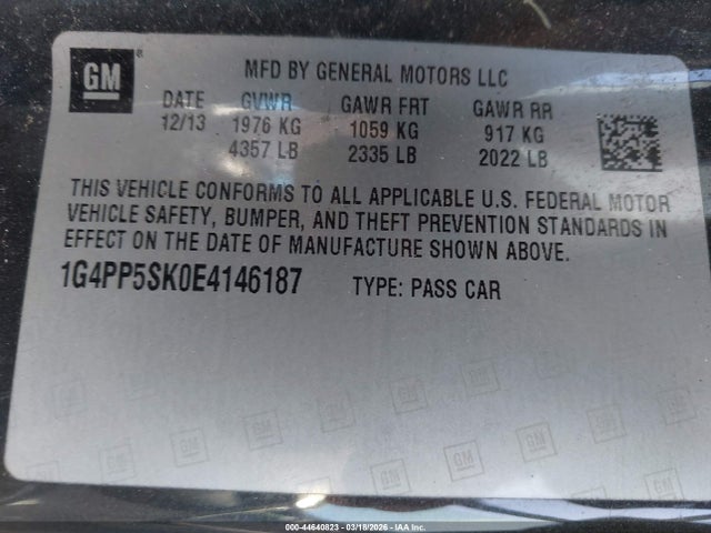 Aukcja sprzedaży 2014 Buick Verano, vin: 1G4PP5SK0E4146187, numer aukcji: 44640823