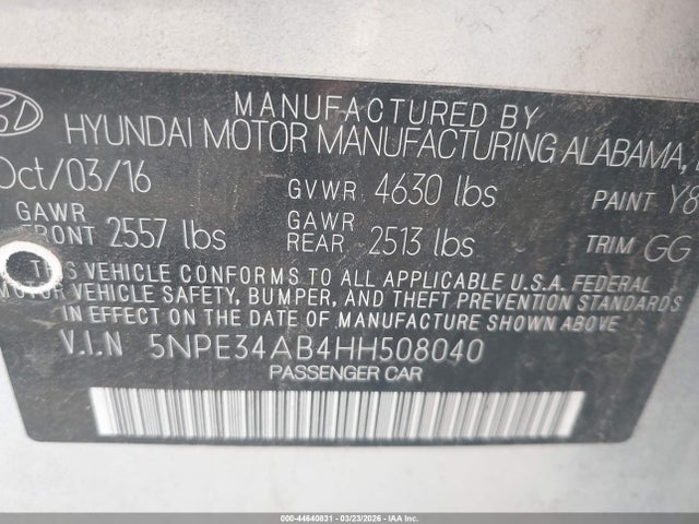 5NPE34AB4HH508040 Hyundai Sonata Sport 2.0t