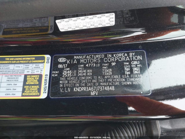 KNDPR3A67J7374848 KIA Sportage Sx Turbo