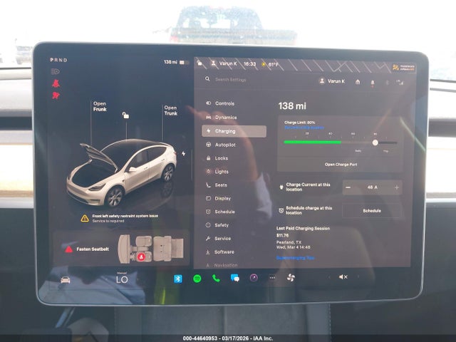 44640953 :رقم المزاد ، 7SAYGAEE4PF594714 vin ، 2023 Tesla Model Y Awd/long Range Dual Motor All-wheel Drive مزاد بيع