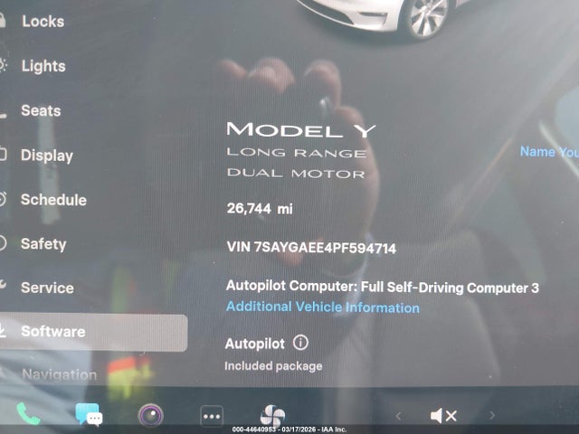 44640953 :رقم المزاد ، 7SAYGAEE4PF594714 vin ، 2023 Tesla Model Y Awd/long Range Dual Motor All-wheel Drive مزاد بيع
