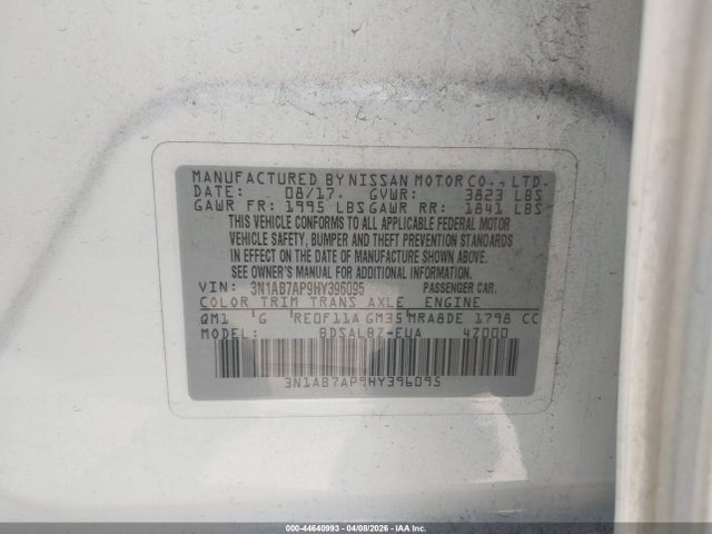 2017 NISSAN SENTRA 3N1AB7AP9HY396095 Photo 8