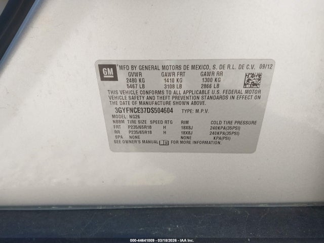 2013 CADILLAC SRX 3GYFNCE37DS504604 Photo 8