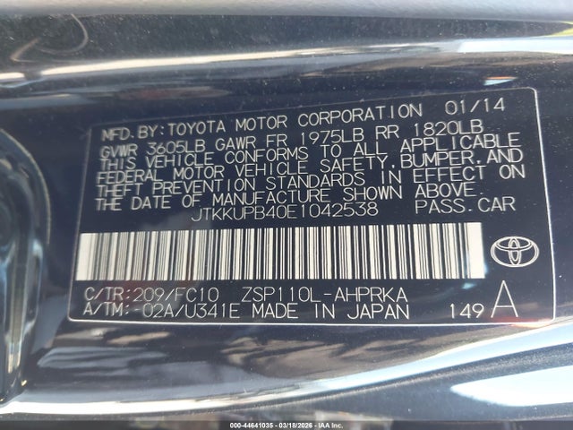 JTKKUPB40E1042538 Scion XD